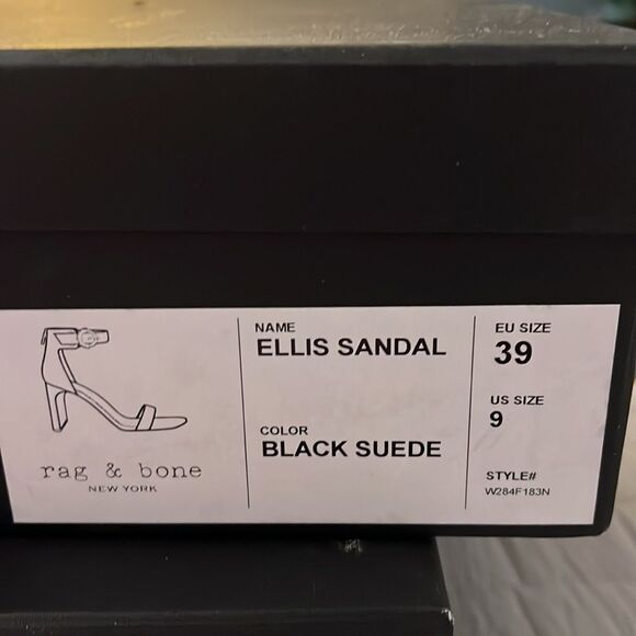 BNIB Rag & Bone Ellis Sandal In Black Suede Sz 39 - Picture 6 of 7